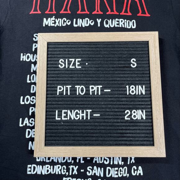 MANA Mexico Lindo Y Querido 2023 Tour Black T Shirt Mens Sz S New - Picture 7 of 7